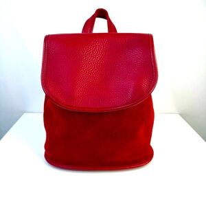 Coach Red Berkeley Vintage Convertible Pebbled Leather Suede 9016 Backpack